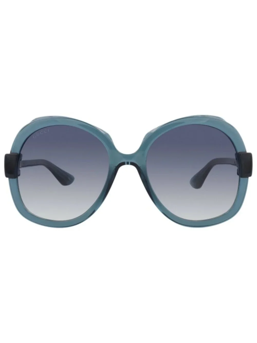 New Gucci Women's Sunglasses Round Oval Injection Frame Blue Blue Blue
